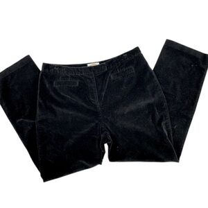 Talbots Black Pants Straight Leg High Waisted Velvet/Velour Stretch | Plus Sz 14
